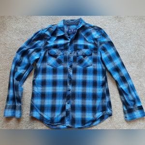 Men's Long-sleeved Sleeve plaid shirt